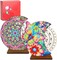 3D Diamond Art Wooden Perpetual Calendar Kits for Adults Easter Gifts Painting Accessories Gem Tools Crystral dots Paint for Home Desktop Stand (Butterfly&Mandala 2)